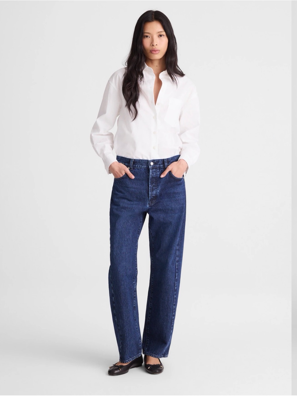 Madewell Size 26t Tall Pieced Barrel-Leg Jeans $148